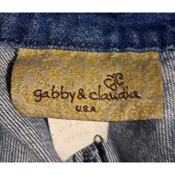 Vintage 80s Rhinestone Embellished Denim Jacket S by Gabby & Claudia - Picture 3 of 8